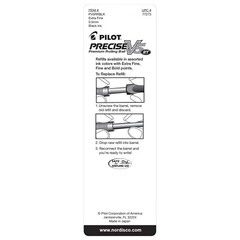 Pilot Precise V5 RT, 3 Pens With 4 Packs of Refills, Black Ink, 0.5mm X-Fine