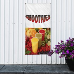 Vertical Vinyl Banner Multiple Sizes Smoothies with Image Restaurant and Food