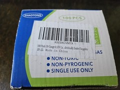 30 Gauge 1/2 Inch Needle with Caps, Sterile Disposable Luer Lock 30G inch