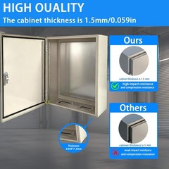 10x8x6 Carbon Steel Enclosure, 1.5mm Sturdy Metal Box Electrical Enclosure Box