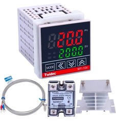 Twidec/MV100-B10 Digital Display PID Temperature Controllers 25DA, black,gray