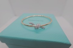 New.Tliffany&Co.Knot Bangle 18K-yellow Gold Diamond