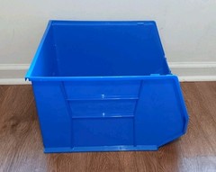 Lot Of 3 Akro-Mils 30270 Blue Hang/Stack Storage Bins Plastic; 18″X 16 1/2″X 11″