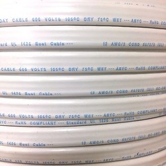 12/3 AWG 12 Gauge Marine Grade 3 Wire AC, Boat Cable, Tinned Copper Flat Triplex