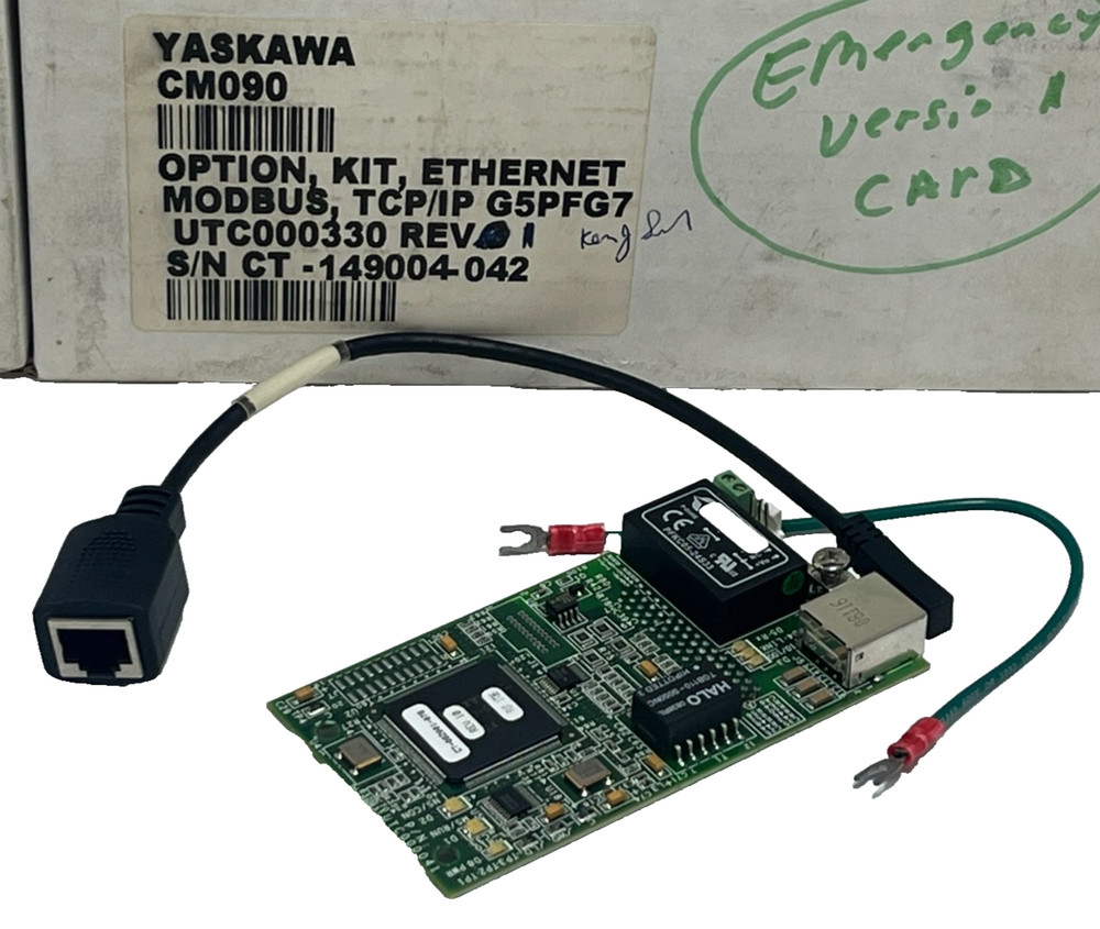 Yaskawa CM090 Ethernet Modbus TCP/IP Option Card Kit G5PFG7 Rev. 10 w/Accs.