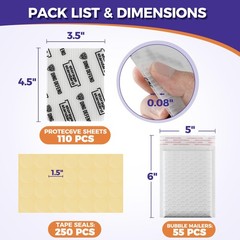Ding Defend Card Shipping Protector Envelopes Bubble Mailer Kit with 110 Semi…