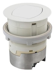 HUBBELL 15A Kitchen Counter Receptacle, Surface Mount, Pop Up, RCT200WH, WHITE