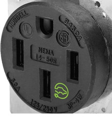 Straight Blade Receptacle 14-50R 50A 125/250V 3-Pole 4-Wire Industrial HBL9450A