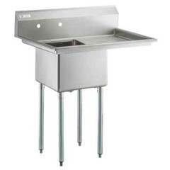 24″W x 38″L Stainless Steel One Compartment Utility Sink with Right Drainboard
