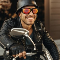 Birdz Eyewear Red Baron Motorcycle Aviator Goggles Black Padded Frame Clear