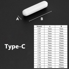 Lab PTFE Magnetic Stir Bars Type A B C Stirrer Bar Rod High Temp Length 4-100mm