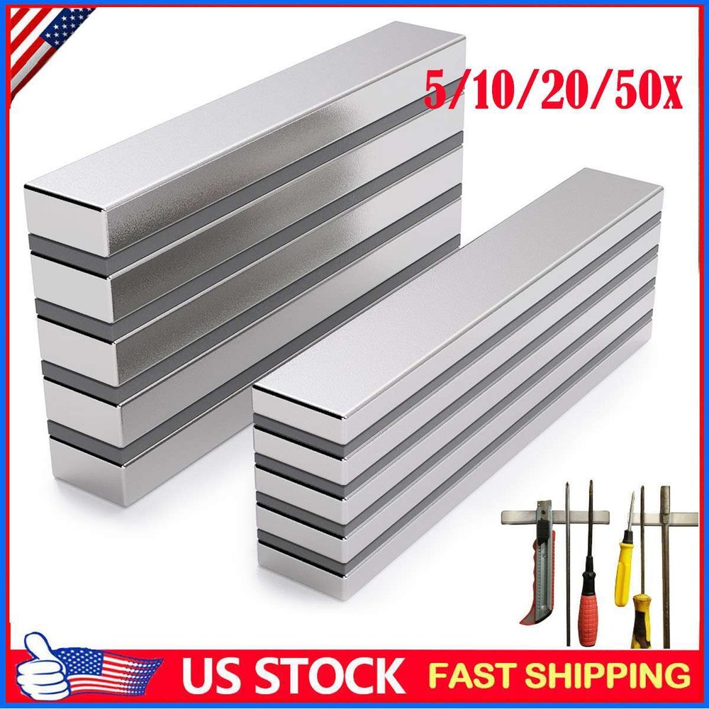 10 20 50X N52 Strong Neodymium Magnets Rare Earth Lifting Magnets 60x10x5/3mm
