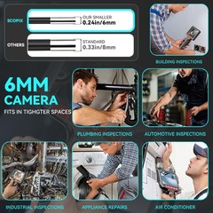 10ft/5ft SCOPIX 360° 2Way Articulating Borescope Endoscope Inspection Camera 6MM