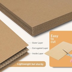 100 Pack 4×6 Inch Corrugated Cardboard Sheets Kraft Cardboard Backing Inserts