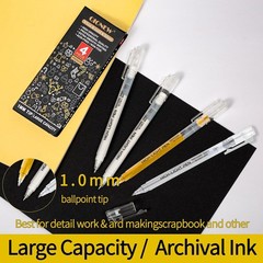 Gold Silver White Gel Pens, 3 Pack, 1mm Gel Ink Pen, Opaque Ink, Gel Pen for