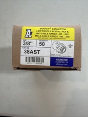 Arlington SNAP2 It 3/8 Inch Conduit Cable Connector 50 PCS New In Box USA !!!!!!