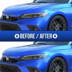 Amber Delete Headlight Tint Blackout Vinyl DIY For 2022-2025 Honda Civic