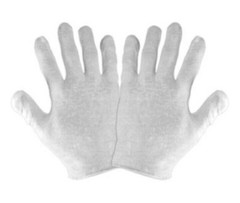 6 Pairs White Inspection Cotton/Poly Lisle Glove Coin Jewelry Light 1/2 Dz