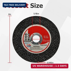 findmall 25 Pack 4″ x.040 x5/8″ Cut Off Wheel, Metal and Stainless Steel Thin Cu