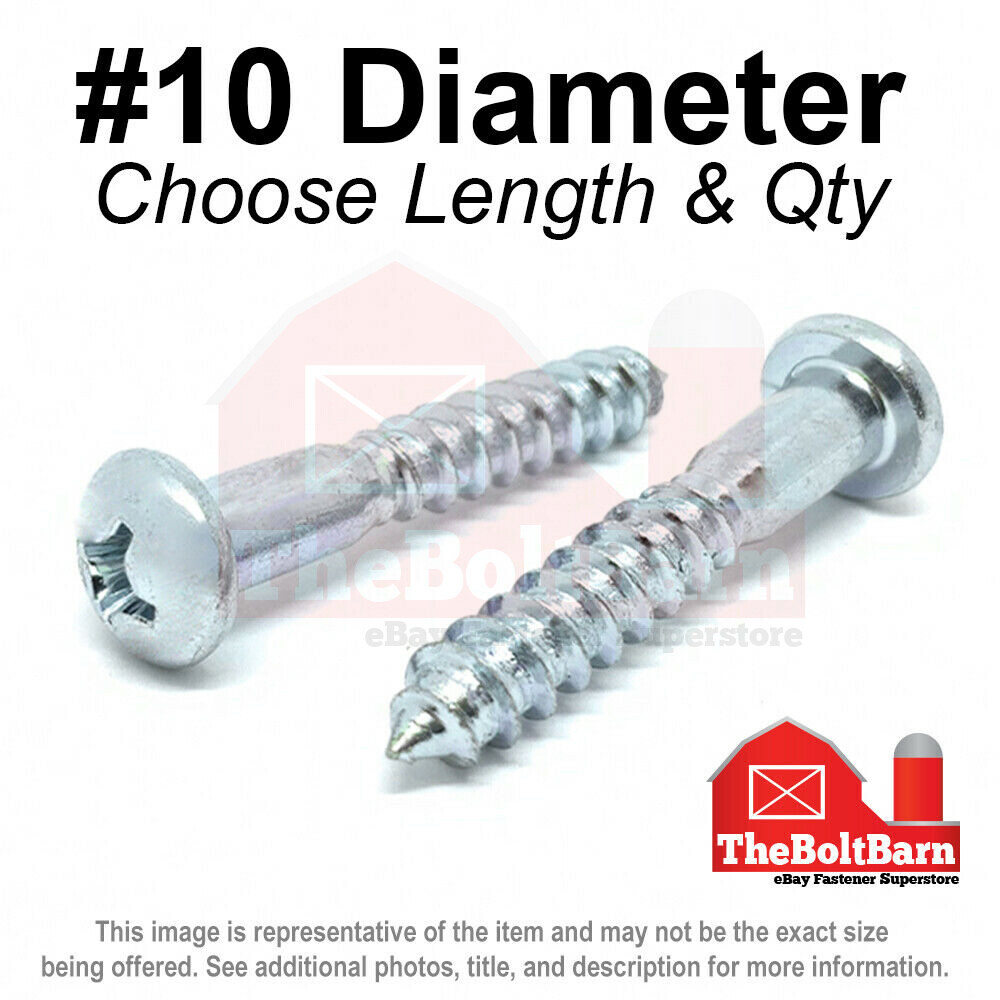 #10 Phillips Round Head Wood Deck Screws Zinc Clear 1″- 2″ (Pick Length & Qty)