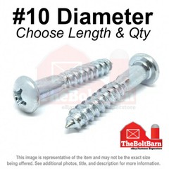 #10 Phillips Round Head Wood Deck Screws Zinc Clear 1″- 2″ (Pick Length & Qty)