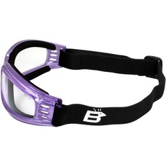 2 Birdz Eyewear Cardinal Purple Padded Goggles Super Dark + Clear Lenses