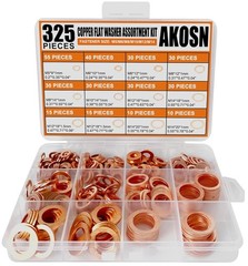 Comprehensive Copper Washer Set 325 Pieces 10 Sizes for Household Applications