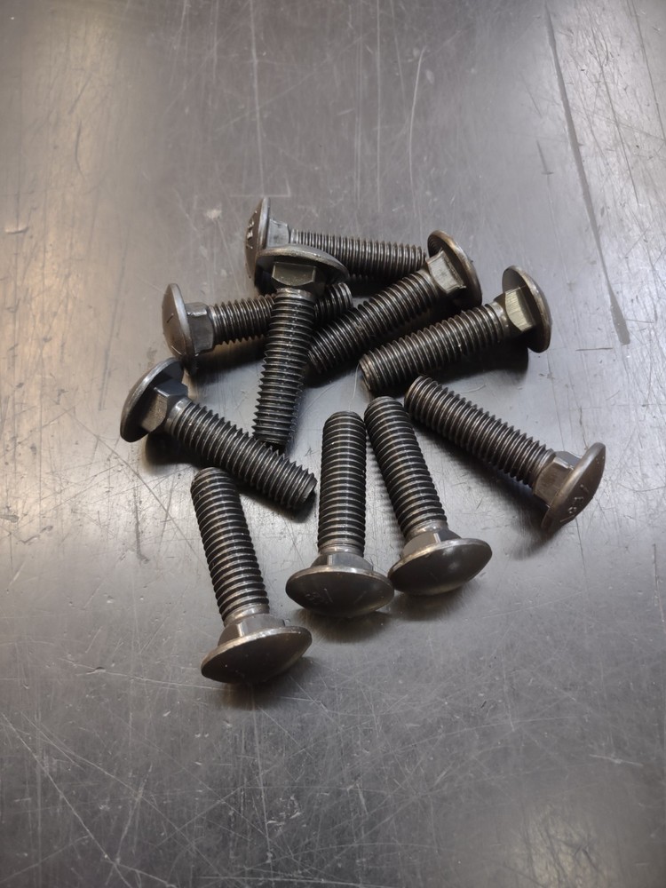 1/2-13 x 2 Carriage Bolts Grade 8 Plain Finish Coarse Thread – Qty 10