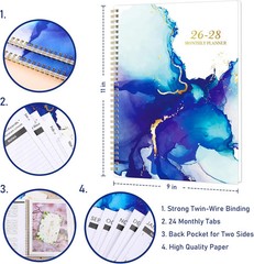 Monthly Planner 2026-2028 – 2 Year Planner 2026-2028, July 2026 – June 2028, 9″