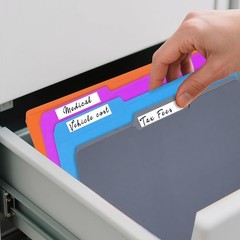 120 Pack Colored File Folders Letter Size 1/3 Cut Tab Assorted Colors
