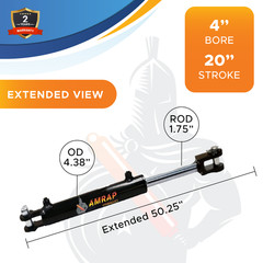 4×20 Hydraulic Cylinder – 4″ Bore x 20″ Stroke Welded Clevis Hydraulic Cylinder
