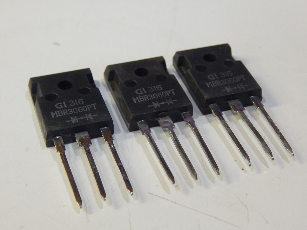 GI MBR3060PT Rectifier 60 V, 30 A, 750 mV, 200 A – LOT OF 3 DIODES – FAST SHIP