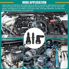 2 Sets Fuel Line Quick Connect, Push-On Release Hose Connectors Straight & Elbow
