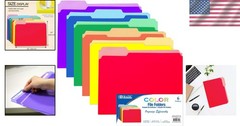 Colorful 1/3 Cut Letter Size File Folders – 6 Pack for Organized Workspaces
