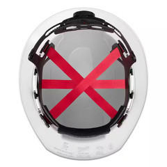BOLT White Type 1 Class C Full Brim Vented Hard Hat with 6-Point Ratcheting Susp