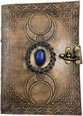 Leather Journal5x7–Moon & Coffee Embossed Diary,200 Pages,SingleLock| B1G1 Free