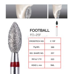 10pcs/kit Dental FG Diamond Burs Football #368-023F Fine Red AZDENT