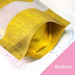 14.5oz Matte Gold Thick Rice Paper Mylar Stand up Zip Lock Bag w/ Window G02