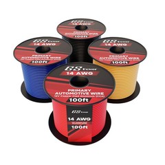 400ft CCA 14 Gauge Wire Automotive, 100ft Spool, 4 Colors, 14 AWG 12v, Speake…