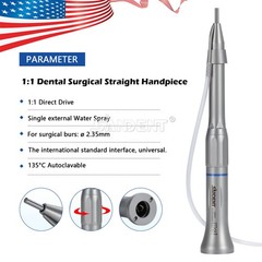 SANDENT Dental Surgical Straight Handpiece 1:1 Direct Drive Micro Surgery E-type