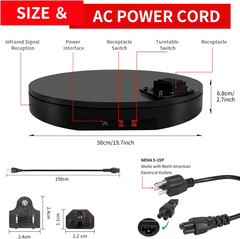 19.7In/50Cm Large Motorized Rotating Display Stand,400Lb Capacity Electric Rotar
