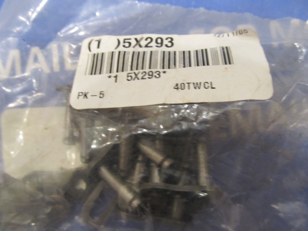 TSUBAKI, 40CL Single Strand, #40 Chain Master Link 5X293 PK/5 New Unused Surplus