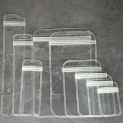 200 Clear Reclosable Plastic Poly Bags Zip Seal with Hang Hole 2.36 MIL