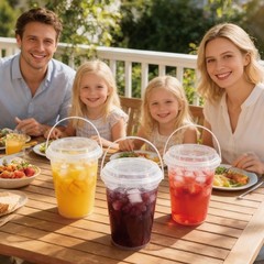 30 Sets 34 oz Drink Buckets with Lids and Straws, 30 34 oz, Transparent