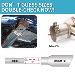 Polished Stainless Steel Dual Exhaust Tip 3″ Inlet 3″ Outlet 9.5″ Overall