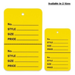 500 Qty Unstrung Colored Price/Receipt Tags w/Easy-Tear Stub