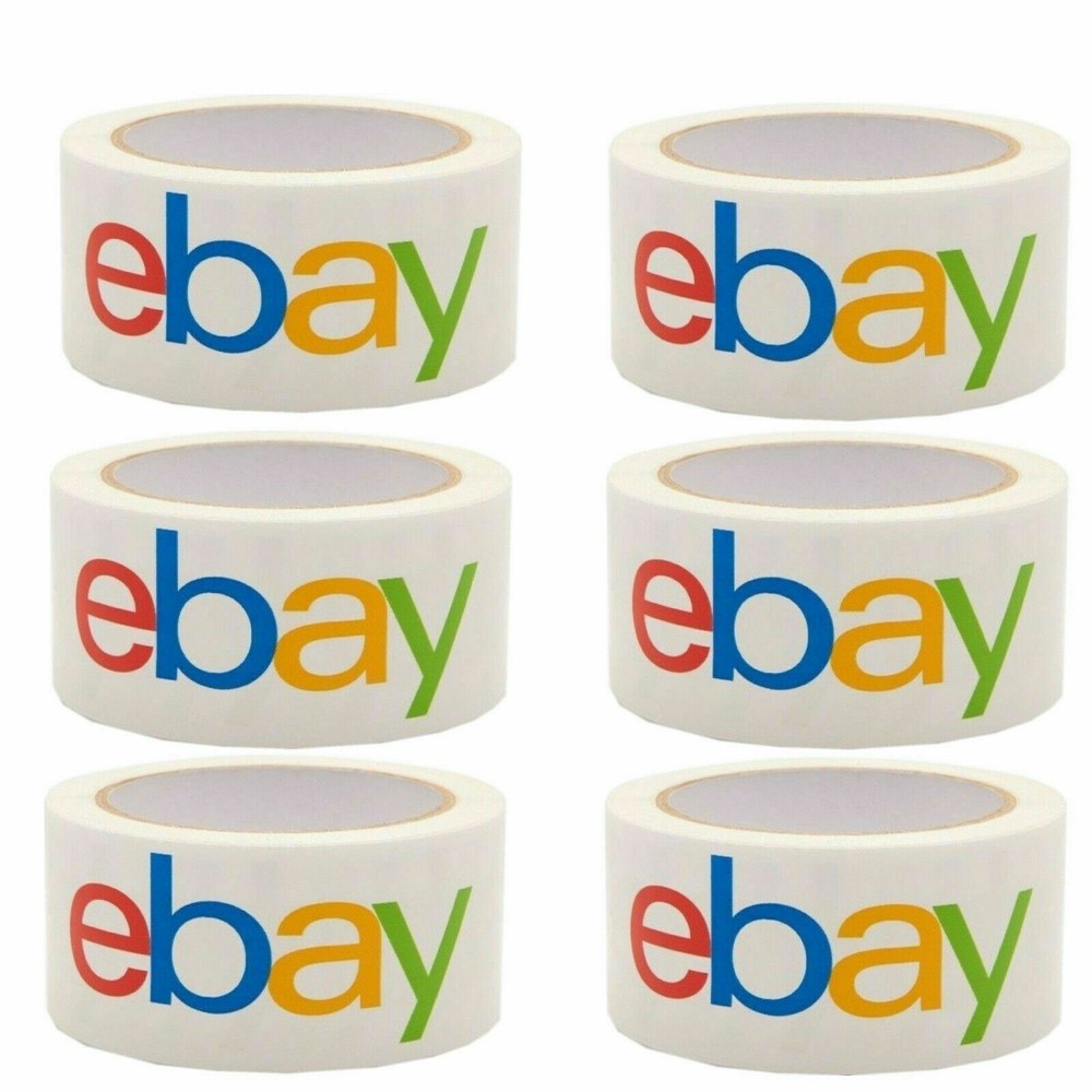 Six (6) Rolls eBay Branded Logo BOPP Shipping Tape 75 yards x 2 ” New Sealed.