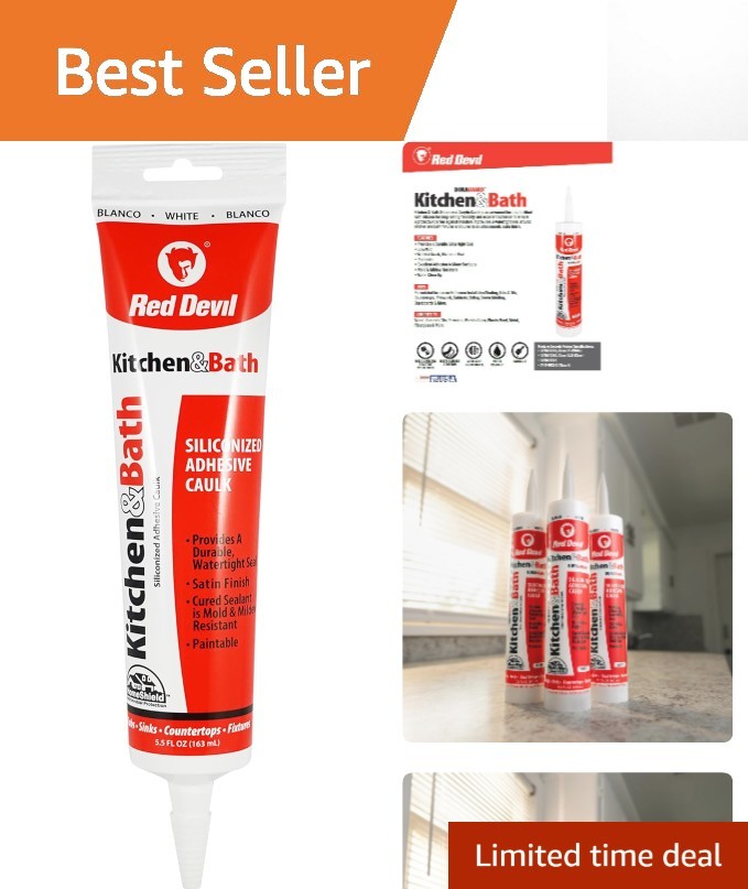 Duraguard 100% Waterproof Paintable Caulk 5.5 oz for Kitchen & Bath Repairs