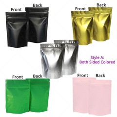 Both Sided Colored & Clear Front Colorful Back Foil Mylar Stand up Zip Lock Bags