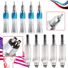 1-5 Dental Straight Nose cone & Air Motor 4Hole fit NSK Low Slow Speed Handpiece